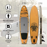 Wood Style Sup Inflatable 3.35 m (11 ft.) Stand-up Paddle Board TS-001N